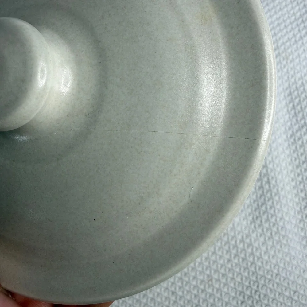 Vintage Pfaltzgraff Yorktowne Salt Cellar Box Crock with Lid Gray Blue Stoneware